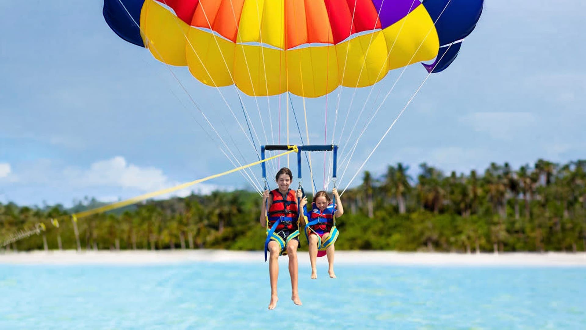 Parasailing over Maafushi, Maldives 
